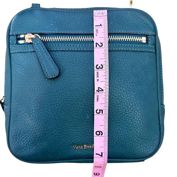 Vera Bradley ~ Elena Teal Green zipped mini crossbody w/ gold chain strap - Picture 13 of 16